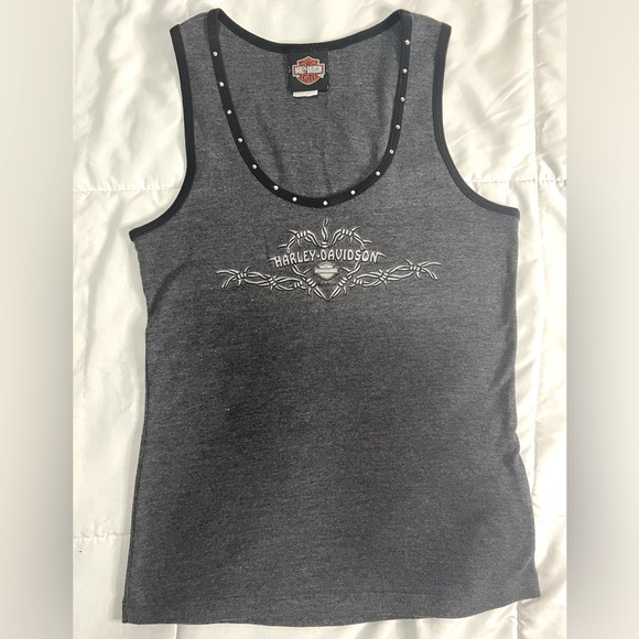 Women’s Grey Harley Davidson Tank Top Size Medium - Picture 1 of 9